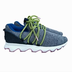 Sorel Kinetic Lace Athletic Tennis Shoe Impact Sneaker Quarry Gray Blue Women 10